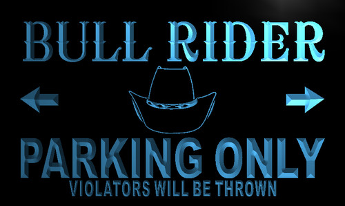 Bull Rider Parking Only Neon Light Sign